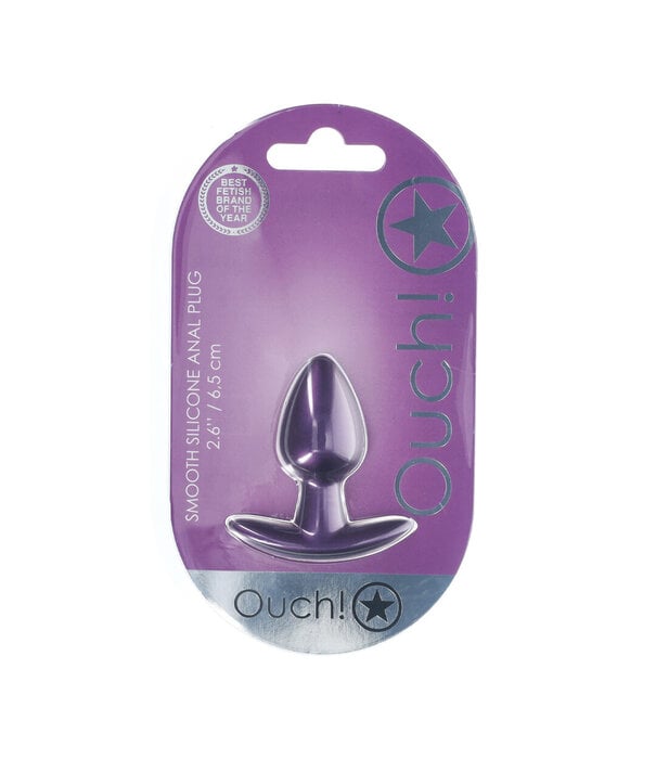 Ouch! by Shots Zachte Silicone Anale Plug - Klein - 6,5 cm - Metallic Paars