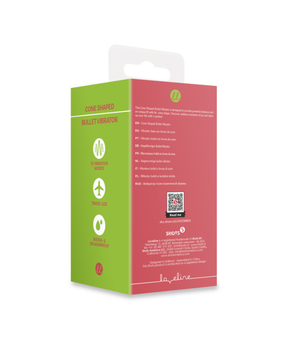 Loveline by Shots Kegelvormige Bullet Vibrator - Blushing Red