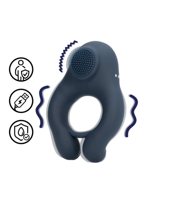 Loveline by Shots Vibrerende Cockring met Clitoris Stimulatie - Indigo Blauw
