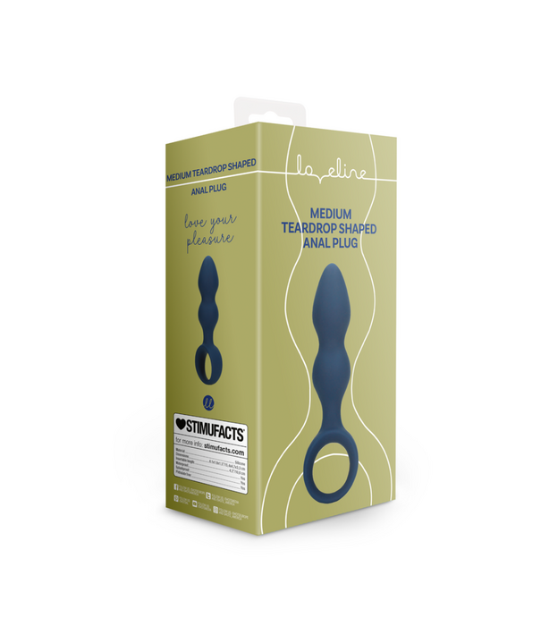 Loveline by Shots Druppelvormige Anale Plug - Medium - Baltisch Blauw