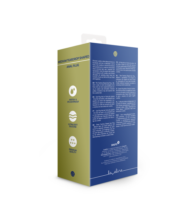 Loveline by Shots Druppelvormige Anale Plug - Medium - Baltisch Blauw