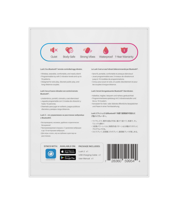 Lovense Lush 2 - Krachtige App-gestuurde Draagbare G-spot Ei Vibrator - Roze