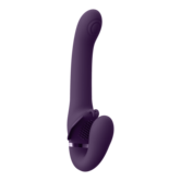 Satu - Pulse-Wave en Vibrerende Strapless Strapon - Paars