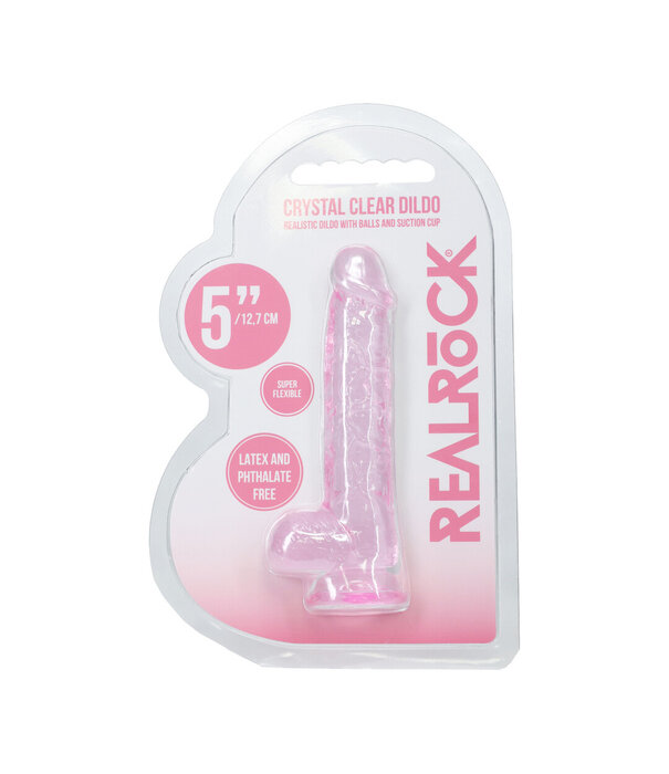 RealRock by Shots Realistische Dildo met Ballen - 5 / 12,7 cm - Roze