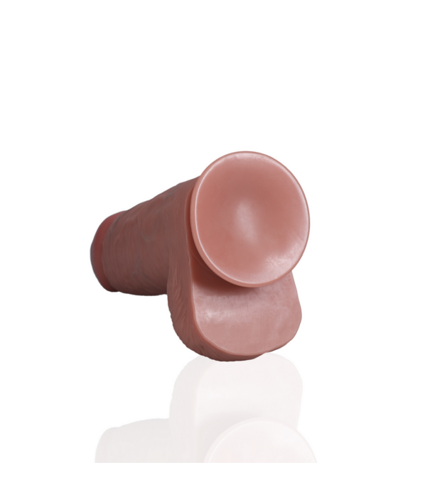 RealRock by Shots Extra Dikke Recht met Ballen 10 / 25,4 cm - Vlees