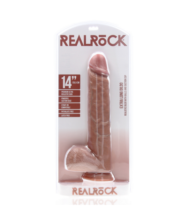 RealRock by Shots Extra Large Straight met Ballen 14 / 35,5 cm - Tan