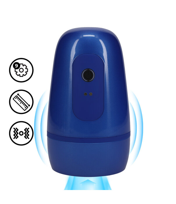 Pumped by Shots Pulsar - Negative Pressure Suction and Vibration Masturbator Pump - Metallic Blue