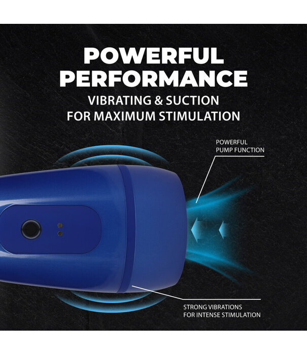 Pumped by Shots Pulsar - Negative Pressure Suction and Vibration Masturbator Pump - Metallic Blue