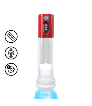 MaxLift - 6 Function Suction Masturbator Pump - Metallic Red