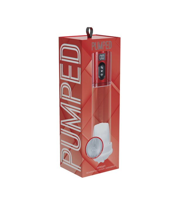 Pumped by Shots MaxLift - 6 Function Suction Masturbator Pump - Metallic Red