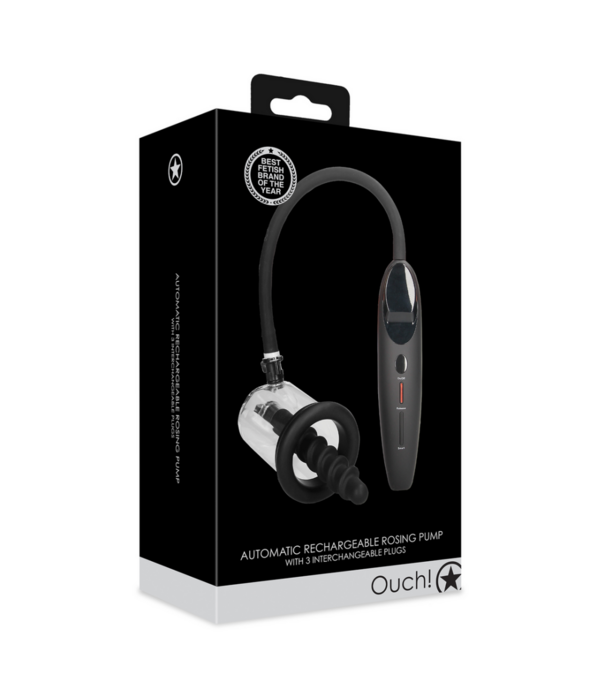 Ouch! by Shots Automatische Oplaadbare Rosing Pomp - Zwart