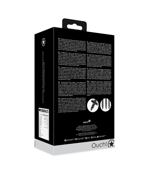 Ouch! by Shots Automatische Oplaadbare Rosing Pomp - Zwart