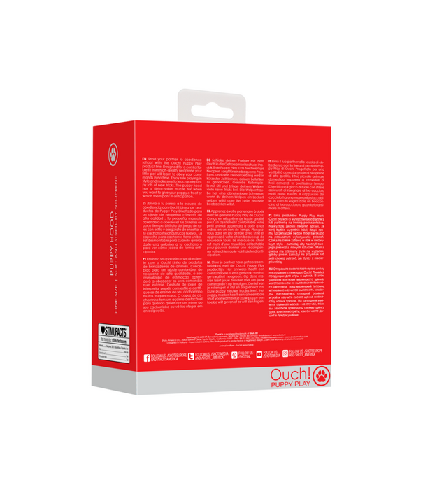 Ouch! by Shots Neopreen Puppy Mask - Rood