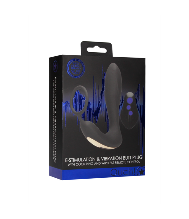 Ouch! by Shots E-stim Vibrerende Butt Plug  Cockring