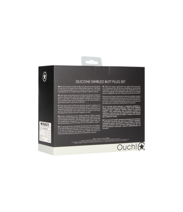 Ouch! by Shots Gedraaid Butt Plug Set - Zwart