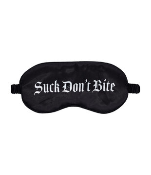 Suck Don't Bite - Gedrukte Satijnen Masker - Zwart