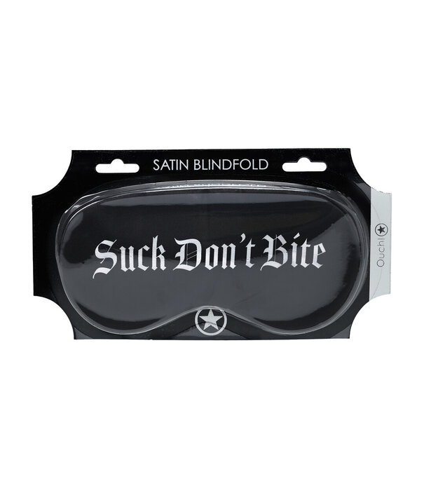 Ouch! by Shots Suck Don't Bite - Gedrukte Satijnen Masker - Zwart