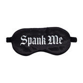 Spank Me - Gedrukte Satijnen Masker - Zwart