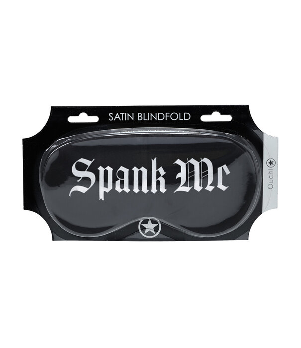 Ouch! by Shots Spank Me - Gedrukte Satijnen Masker - Zwart