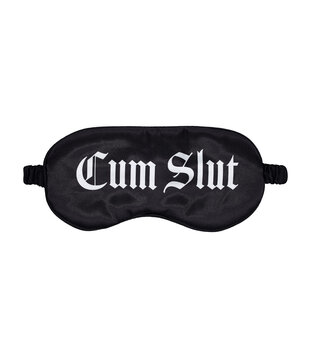 Cum Slut - Gedrukt Satijnen Masker - Zwart