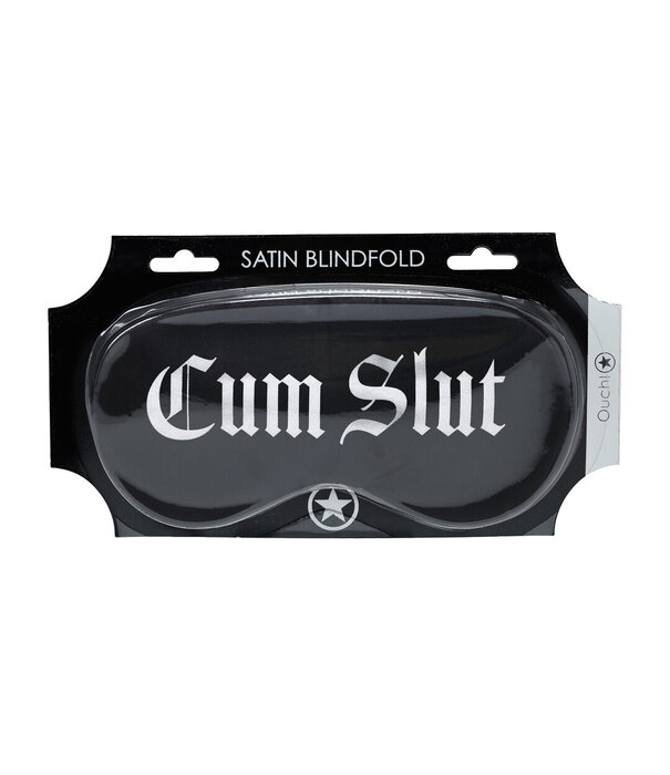 Ouch! by Shots Cum Slut - Gedrukt Satijnen Masker - Zwart