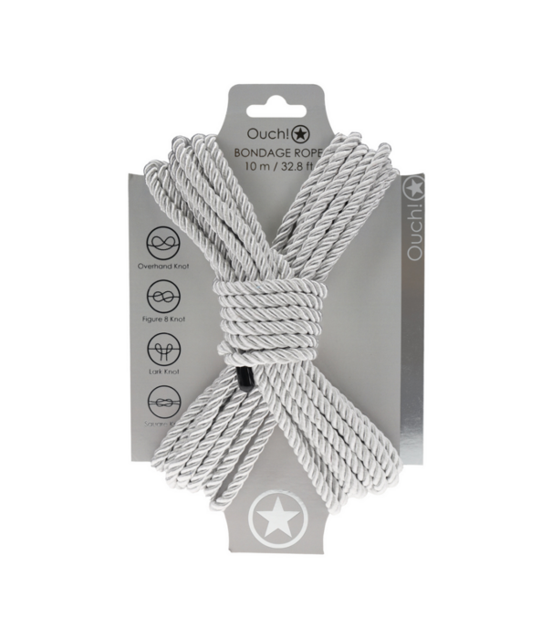 Ouch! by Shots Polyester Bondage Touw - 10 m / 32,8 ft - Zilver