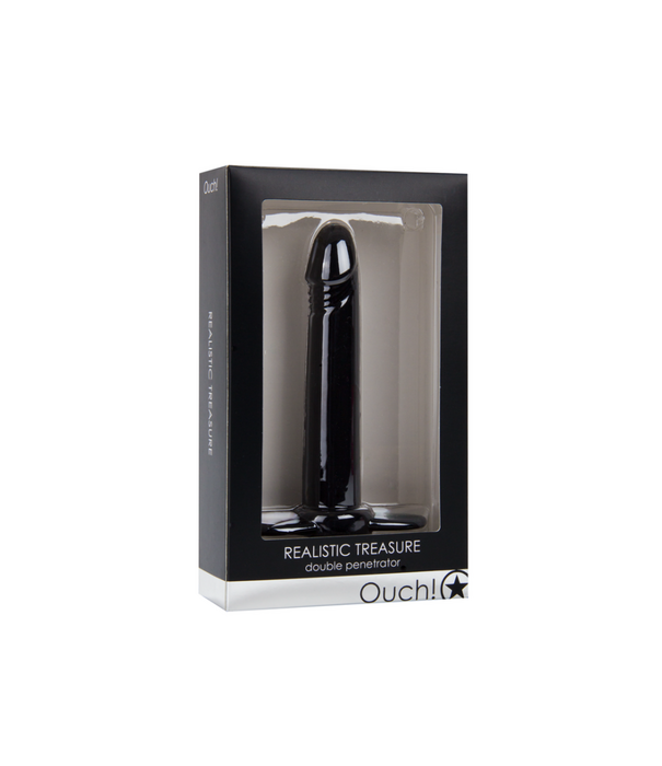 Ouch! by Shots Realistic Treasure - Strap-On Sleeve - Zwart