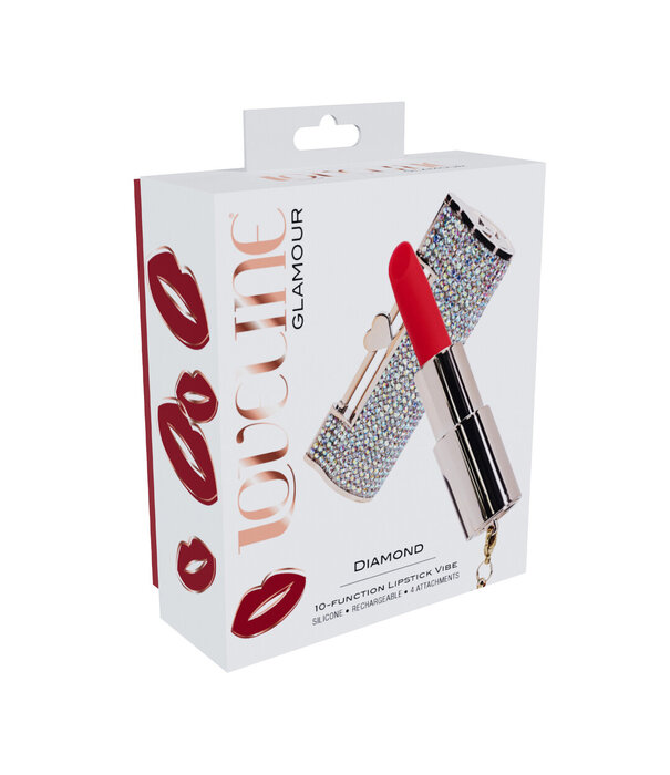 Loveline by Shots Diamond - Lipstick Vibrator with 4 Attachments - Iridescent