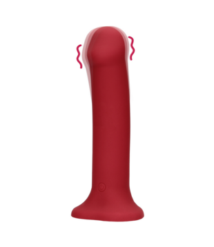 Non-Phallic Vibrerende Dildo - Groot - Framboos Rood