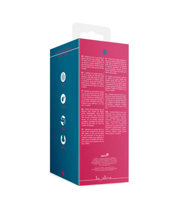 Loveline by Shots Non-Phallic Vibrerende Dildo - Groot - Framboos Rood