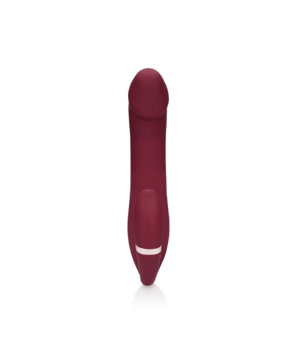 Loveline by Shots Buigbare Vibrerende Strapless Strap-on - Merlot Druif