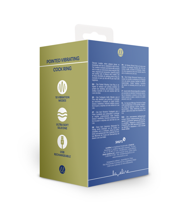 Loveline by Shots Puntige Vibrerende Cockring - Baltisch Blauw