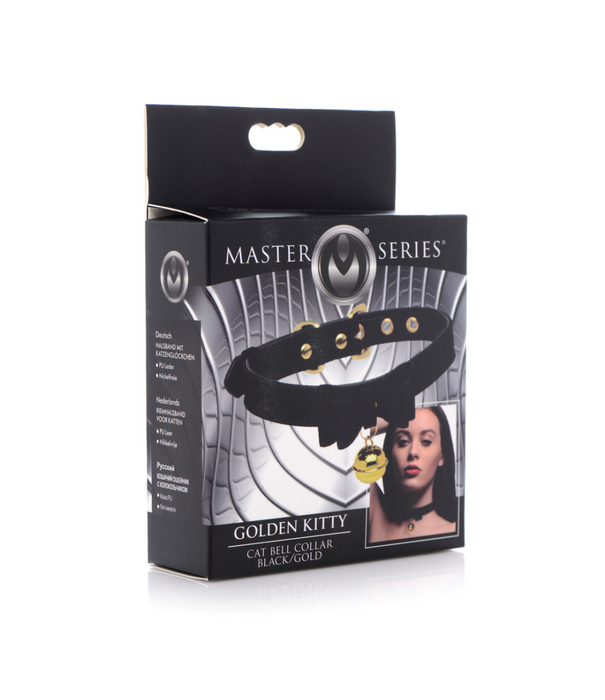 Gouden Kitty - Kat Belhalsband - Zwart/Goud