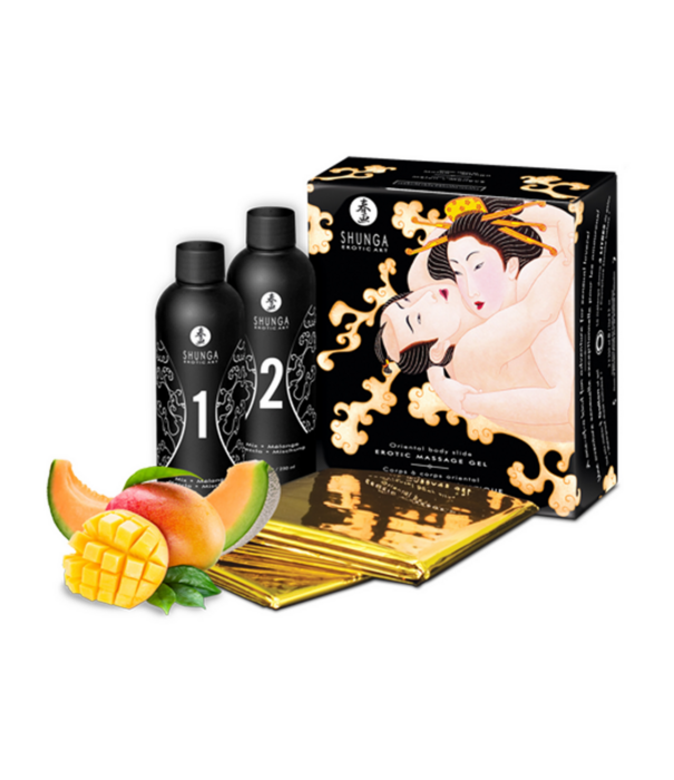 Shunga Body to Body Massage - Meloen Mango - 2 Stukken van 7,6 fl / 225 ml