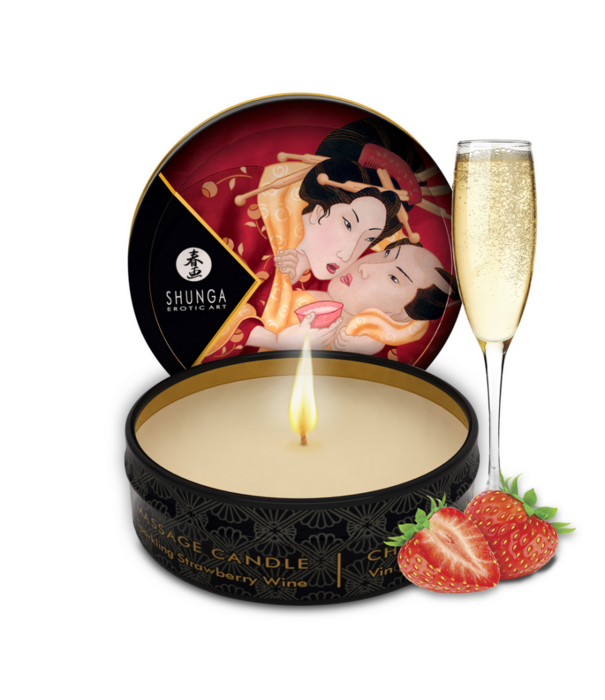 Shunga Mini Massage Kaars - Aardbei Sprankelende Wijn - 1 oz / 30 ml