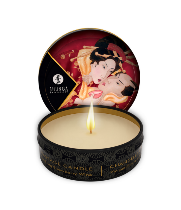 Shunga Mini Massage Kaars - Aardbei Sprankelende Wijn - 1 oz / 30 ml