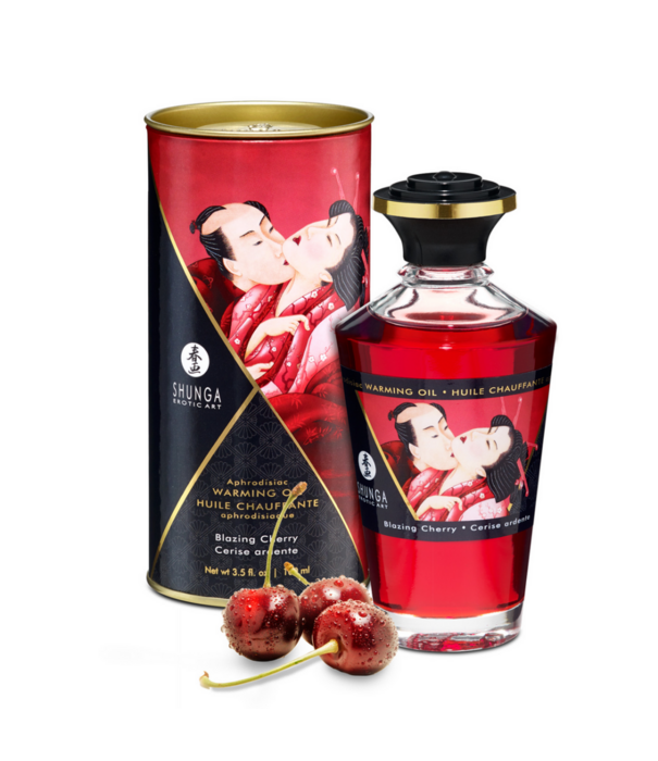 Shunga Aphrodisia Olie - Blazing Cherry - 3,5 fl oz / 100 ml