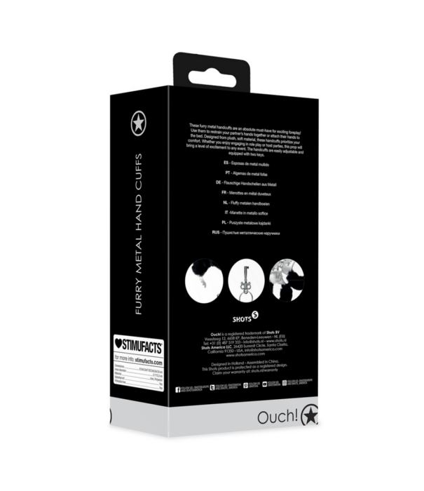 Ouch! by Shots Bont Metalen Handboeien - Zwart