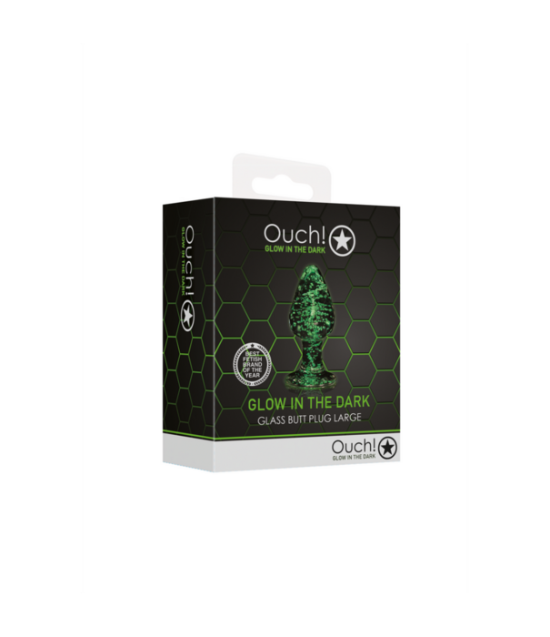 Ouch! by Shots Glazen Butt Plug - Glow in the Dark - Groot