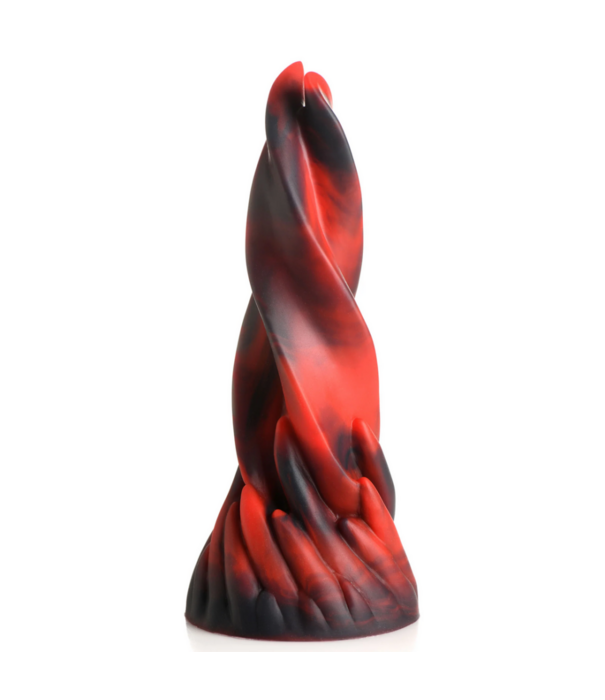 Hell Kiss Twisted Tongues Silicone Dildo - Rood