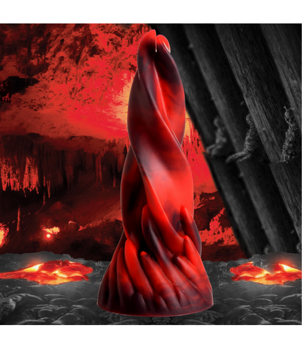 Hell Kiss Twisted Tongues Silicone Dildo - Rood