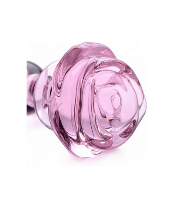 Roze Roos - Glazen Butt Plug - Klein