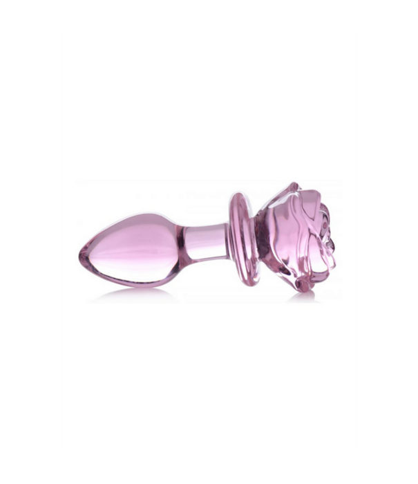 Roze Roos - Glazen Butt Plug - Medium