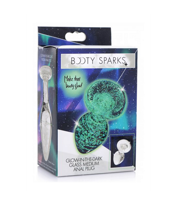 Glow-In-The-Dark - Glazen Butt Plug - Medium