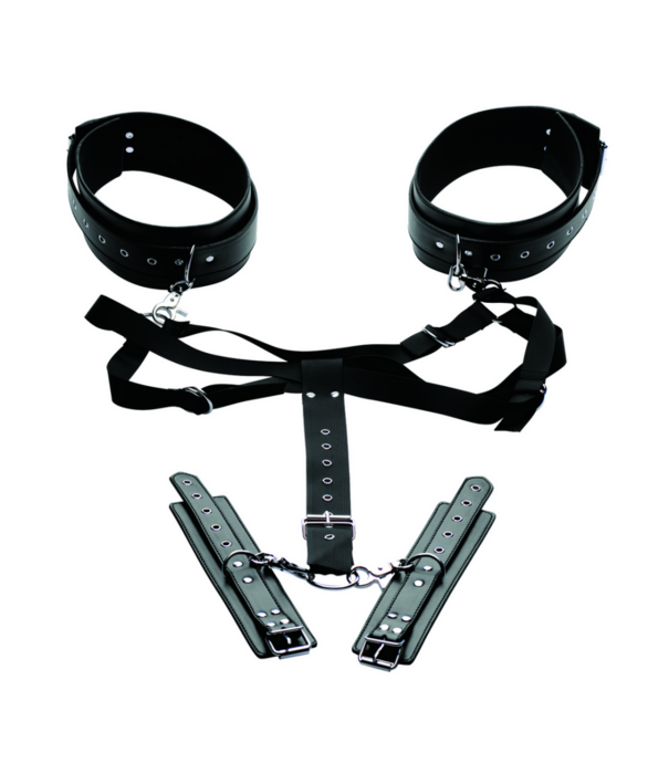 Eenvoudige Toegang Thigh Harness met Wrist Cuffs