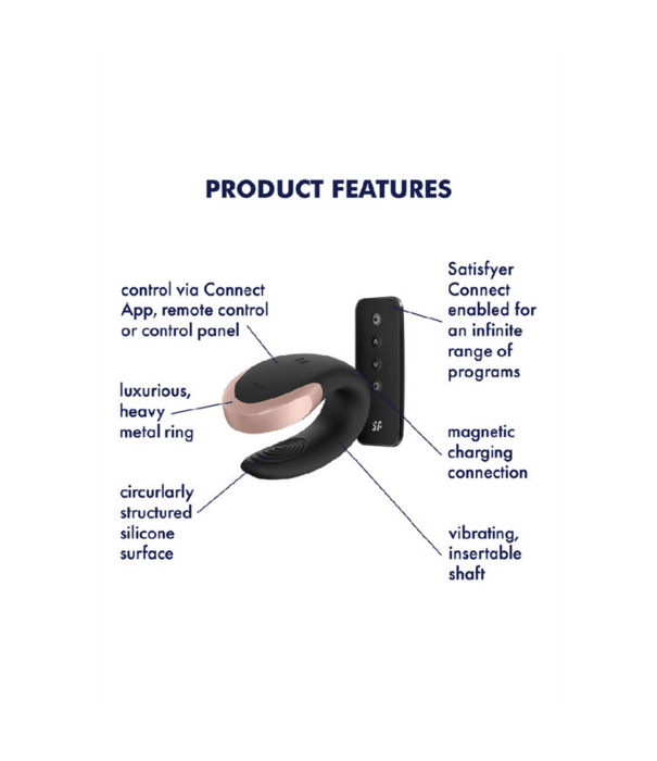 Satisfyer Double Love - Luxe Partner Vibrator - Zwart