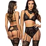Beauty Night Cristalyn 3-delige lingerie set zwart