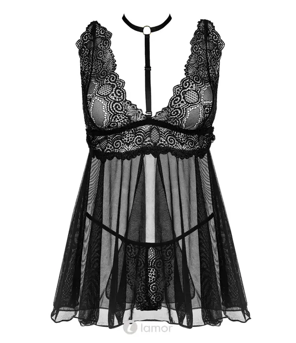 * BEAUTYNIGHT Beauty Night Milana zwarte babydoll met string