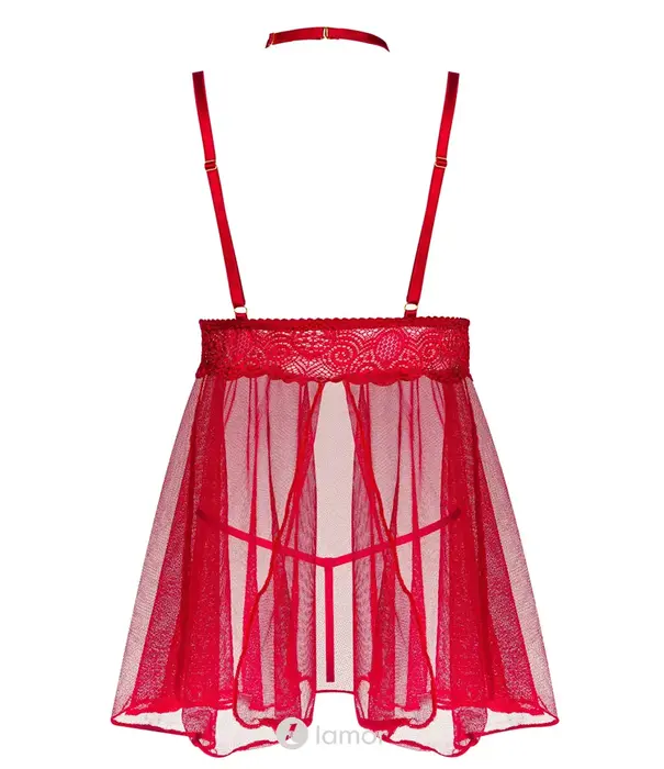 * BEAUTYNIGHT Beauty Night Milana babydoll met string kersenrood