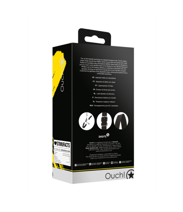 Ouch! by Shots Labia Spreader met Klemmen - Zwart